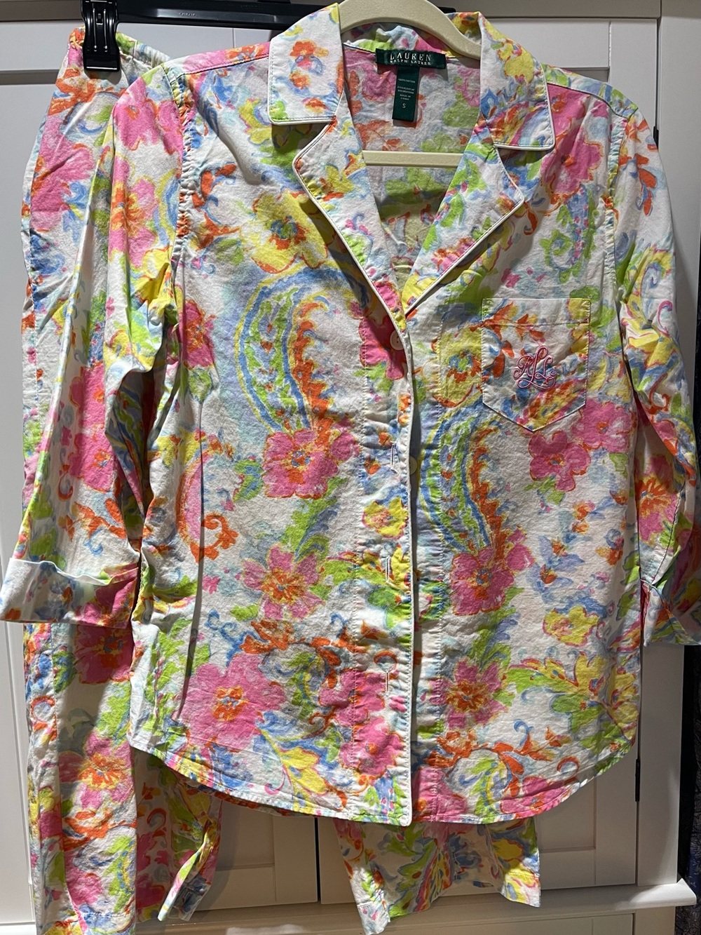 Lauren Ralph Lauren Floral Print Cotton Pajamas - Pink & Multicolor
